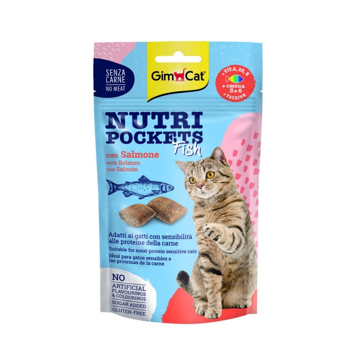 GIMCAT NUTRI POCKETS PESCADO CON SALMÓN 60