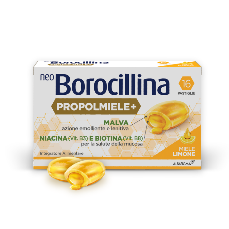 neoBorocillin Propolmiele + 16 Comprimidos Miel Limon