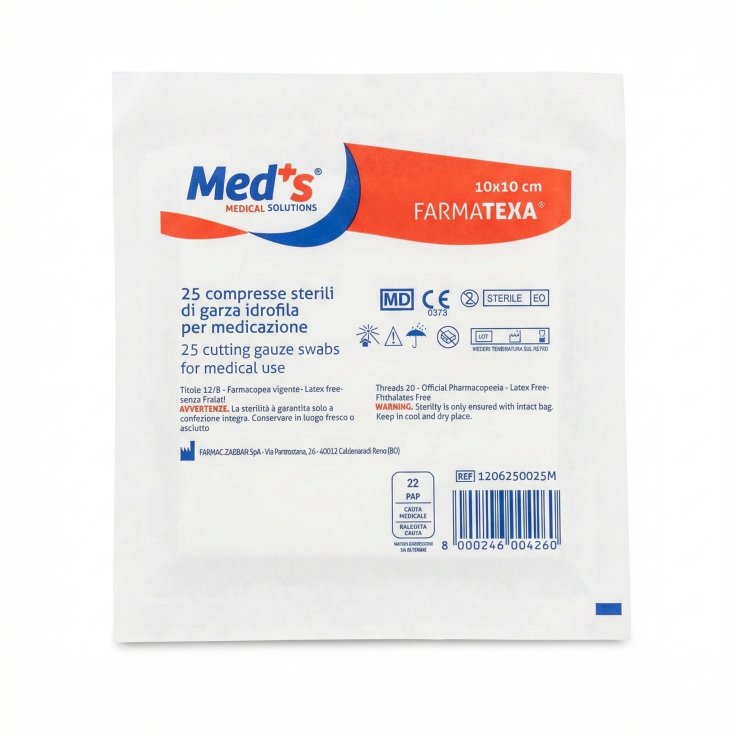Gasas Meds 12/8 10x10cm 25uds