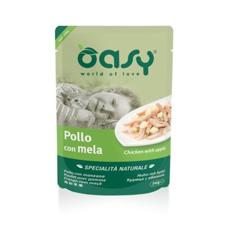 OASY GATO HÚMEDO POLLO CON MANZANA 70G