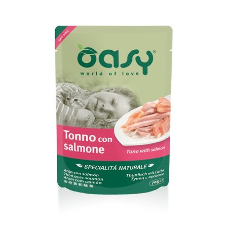 OASY ATÚN HÚMEDO DE GATO CON SALMO 70G