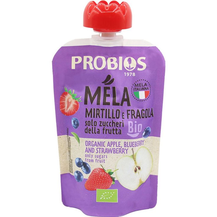 Pulpa De Manzana Fresa Y Arándano 100% Probios Doypack 100g