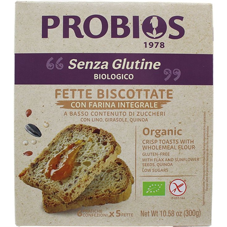 Arroz & Bizcochos De Arroz Con Harina De Trigo Integral Probios Sin Gluten 300g (6x50g)