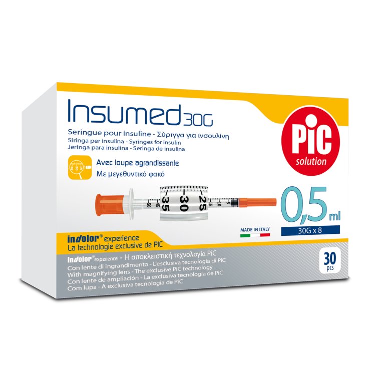 Pic Solution Pic Insumed Jeringas de Insulina 0.5ml G30 30 Piezas