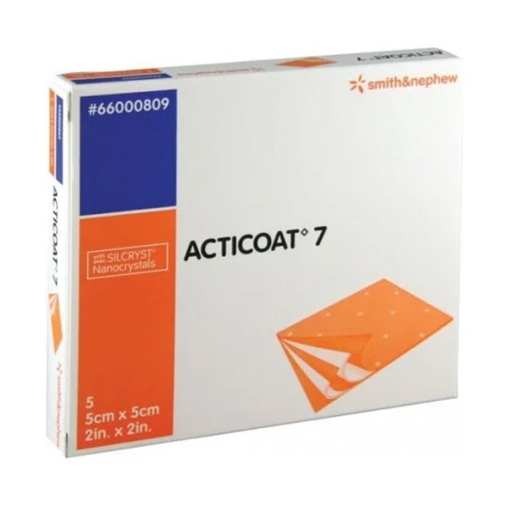 Acticoat 7 Barrera Antimicrobiana con Nanocristales de Plata 5x5cm 5 Apósitos