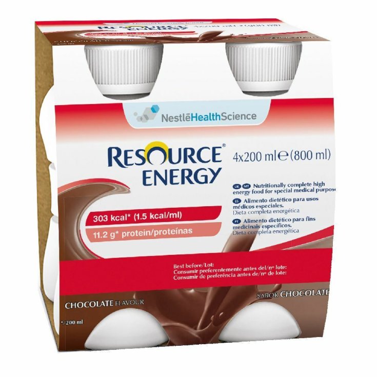 Nestlé Health Science Resource Energy Chocolate Bebida Alta En Calorías Y Proteínas 4x200ml