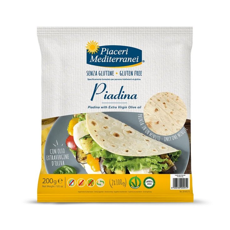 Piaceri Mediterranei Piadina Aceite de Oliva Sin Gluten 2x100g