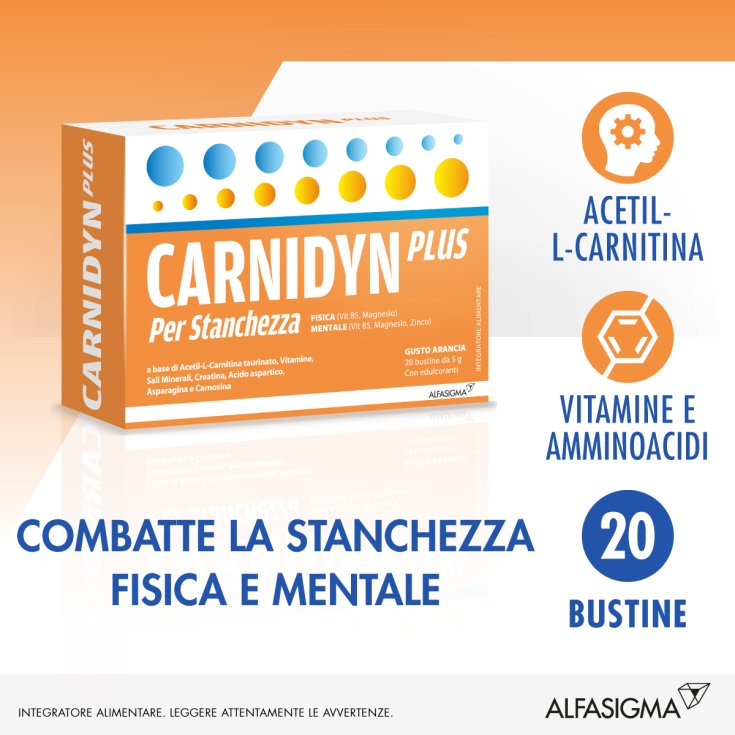 Carnidyn Plus Alfasigma 20 Sobres Naranja