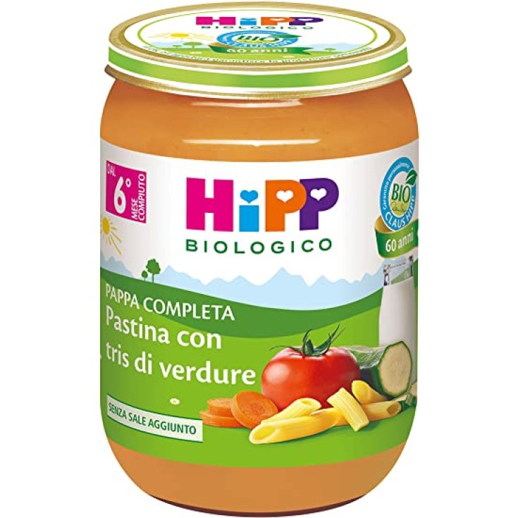 Pappa Pastina Completa con Trio de Verduras HiPP Organic 190g
