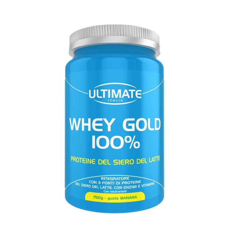 Suplemento alimenticio Ultimate Whey Gold 100% sabor plátano 750g