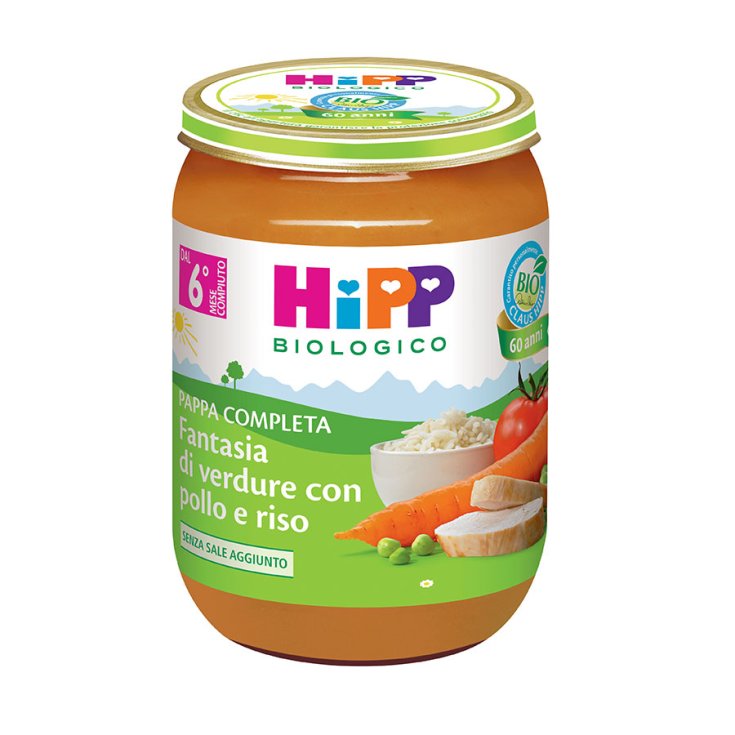 Complete Pappa Fantasía de Verduras con Pollo y Arroz HiPP Ecológico 190g