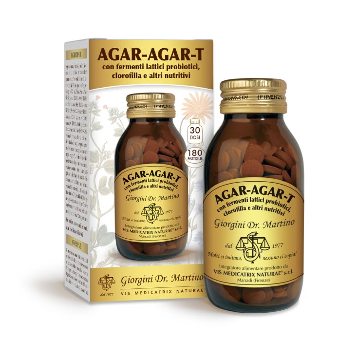 Agar-Agar-T Con Fermentos Lácticos Y Clorofila Dr. Giorgini 180 Comprimidos