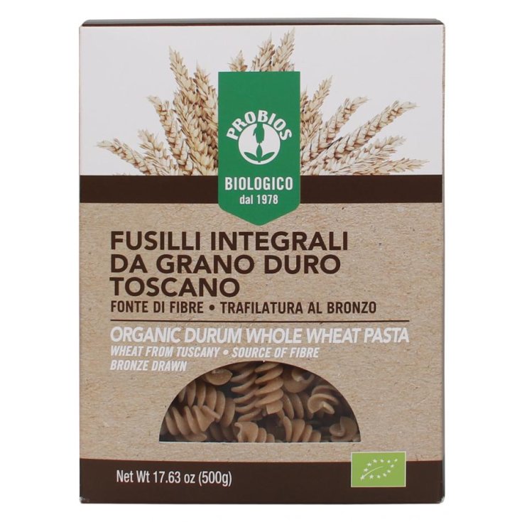 Pasta Integral Fusilli Ecológico Probios 500g