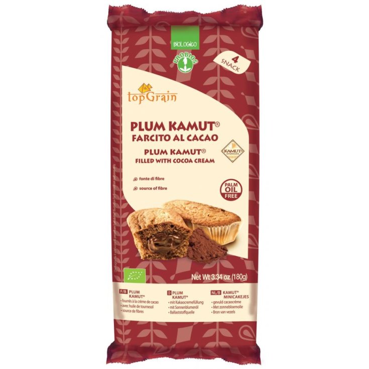 TopGrain Plum Kamut Relleno De Cacao Probios 4x45g