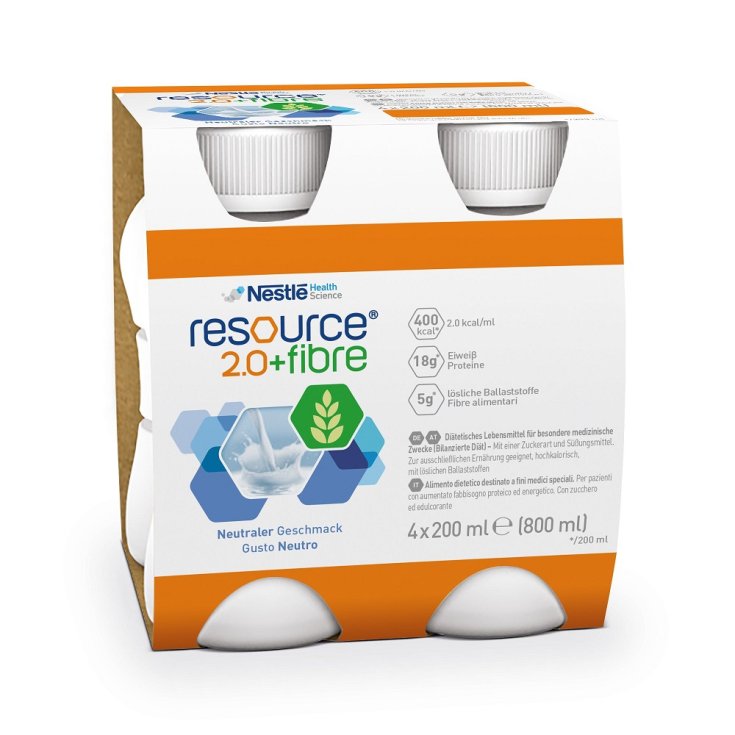 Nestlé Health Science Resource 2.0 + Bebida de fibra neutra enriquecida con fibras FOS y GOS 200ml