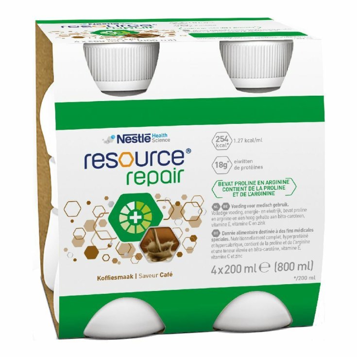 Nestlé Health Science Resource Repair Coffee Bebida rica en proteínas para promover la regeneración de tejidos 4x200ml