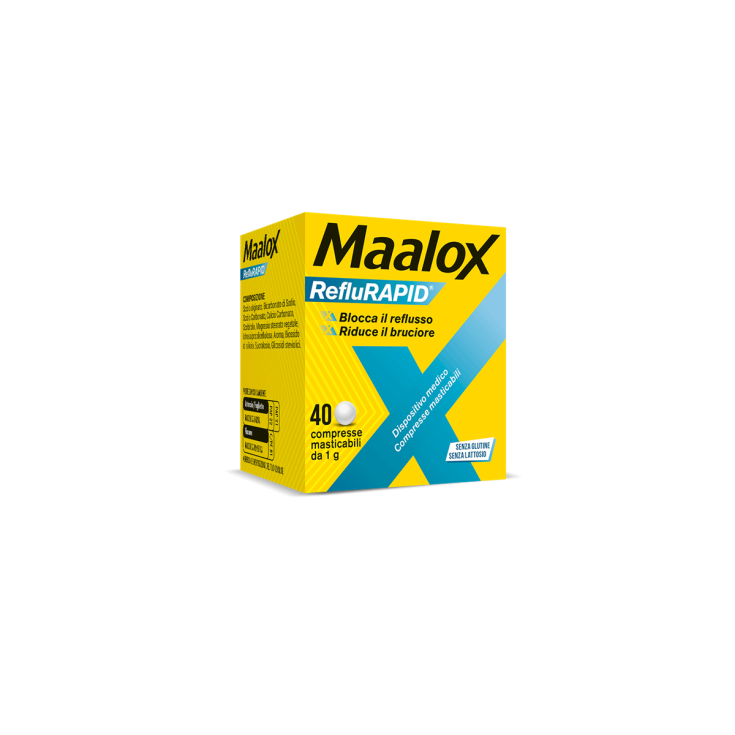 Sanofi Maalox RefluRAPID Sin Gluten Sin Lactosa Dispositivo Médico 40 Comprimidos Masticables