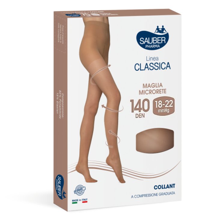 Panty Sauber Pharma Classic Line 140 DEN Color Beige Neutro Talla 2