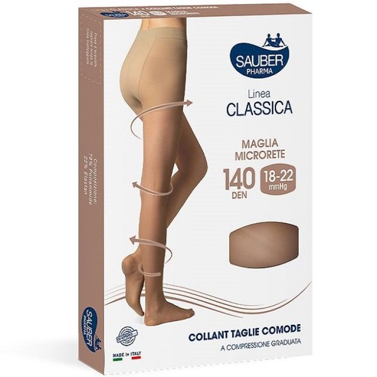 Panty Sauber Pharma Classic Line Talla Grande 140 DEN Color Beige Talla 5