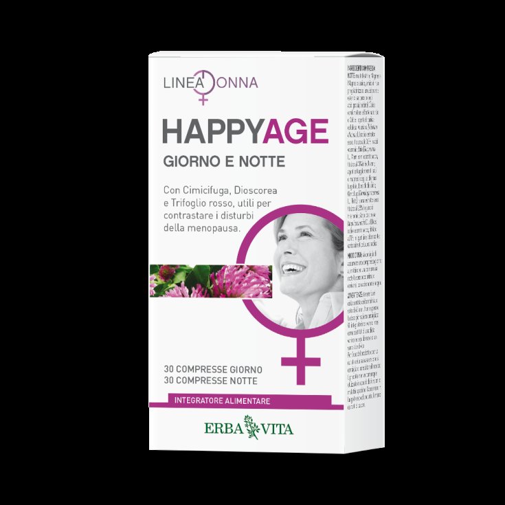 ErbaVita Woman Line Happyage Complemento Alimenticio Día Y Noche 60 Comprimidos