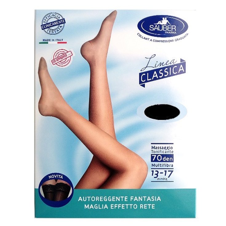 Sauber Pharma Classic Line Stay Ups 70 DEN Color Negro Talla 2