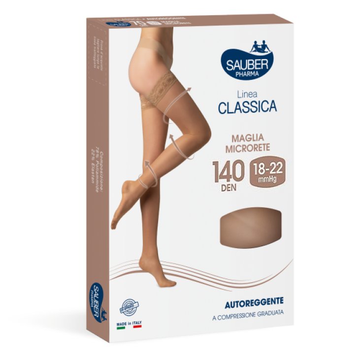 Sauber Pharma Classic Line Hold Ups 140 DEN Color Neutro Beige Talla 3