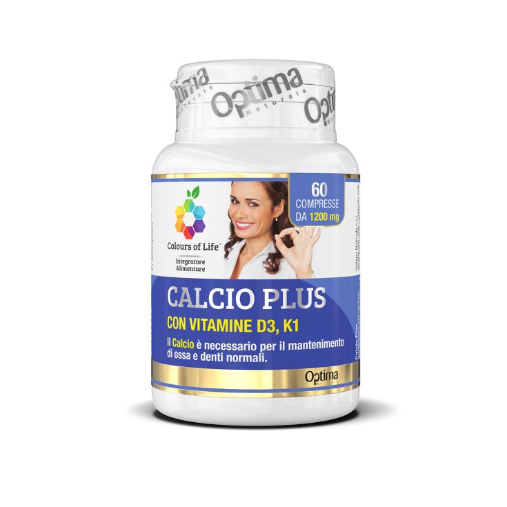 Calcium Plus Con Vitaminas D3 Y K1 Colors Of Life Optima Naturals 60 Comprimidos