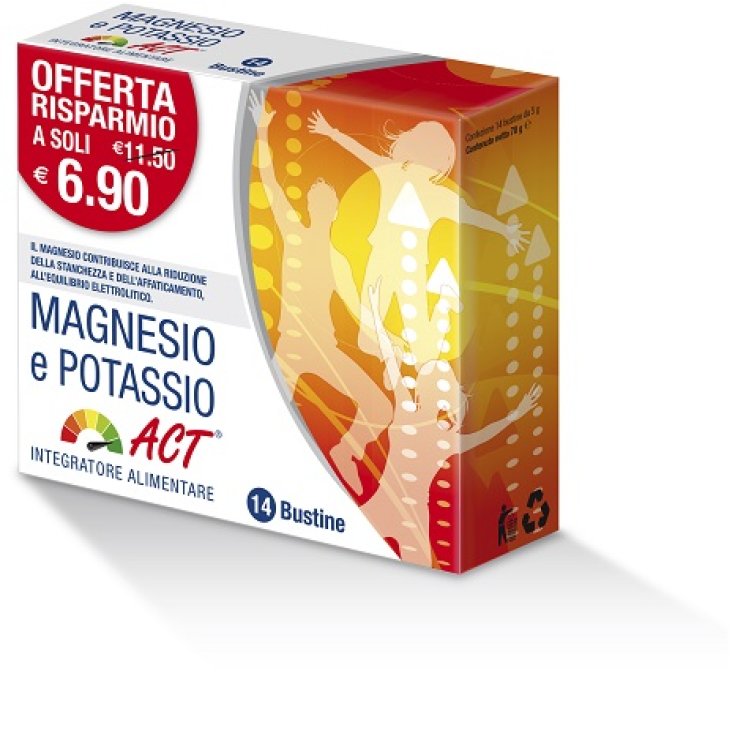 Complemento Alimenticio Magnesio Potasio ACT 14 Sobres