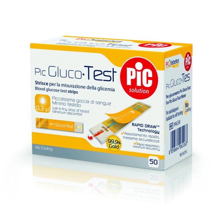 Pic Glucotest Tiras Para Medición 50 Piezas