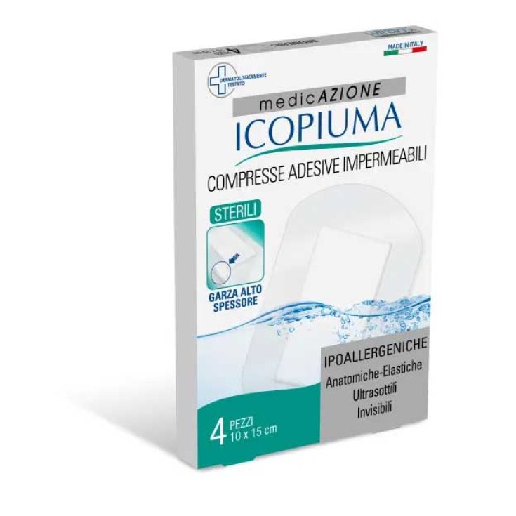 Icopiuma Pastillas Adhesivas Impermeables Seriles Post-operatorias 10x15cm 4 Piezas