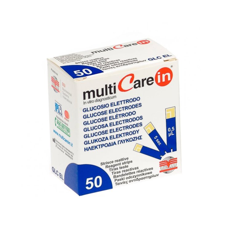 MultiCare IN Glucosa 50 Tiras Para Autoanálisis