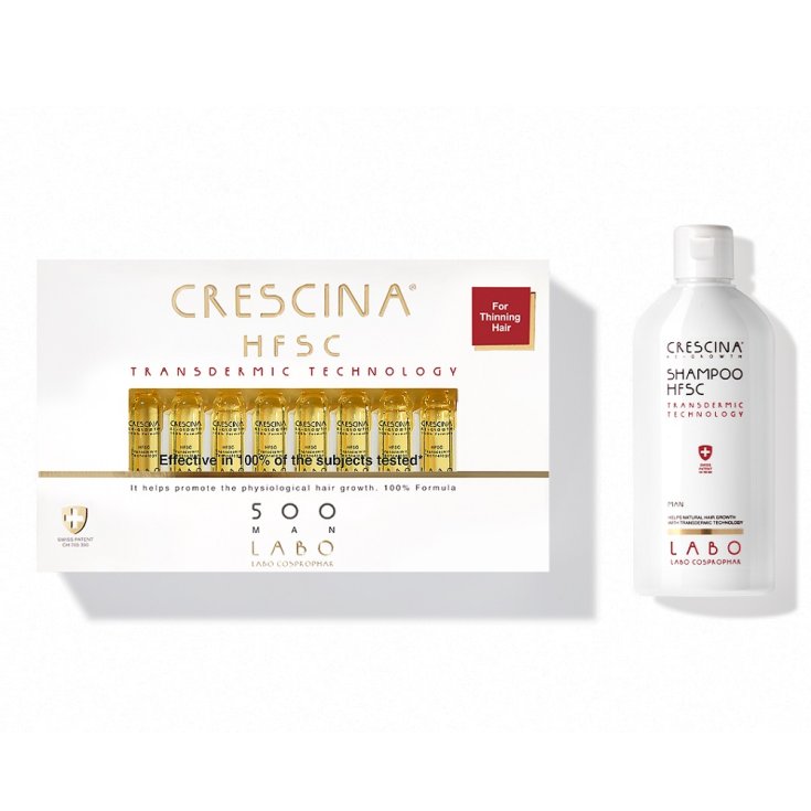 Labo Crescina HFSC Agenone Tratamiento Completo Dosis 500 Hombre Talla 20 + 20 Ampollas