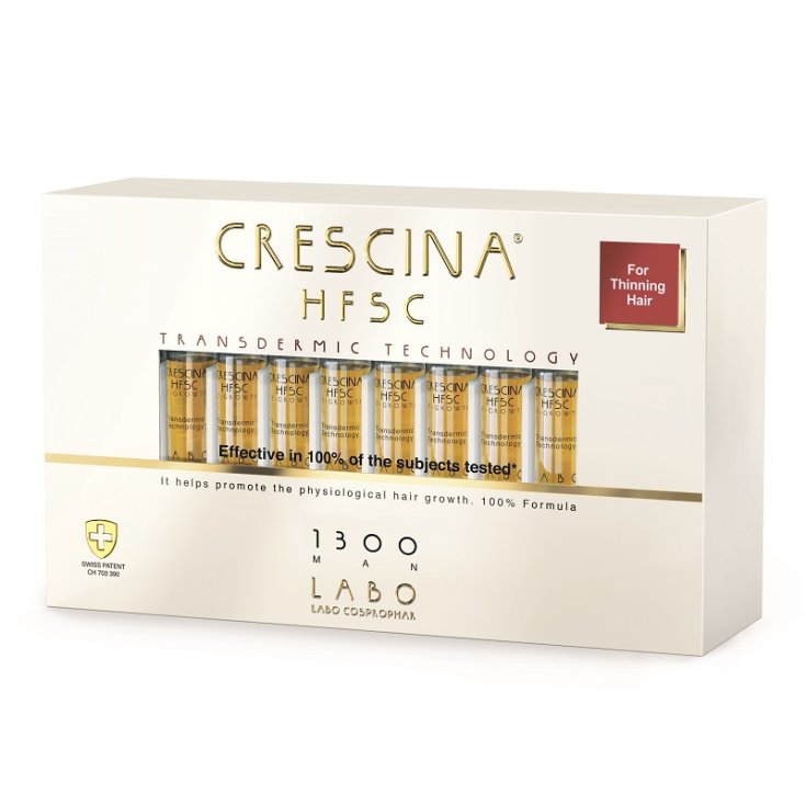 Labo Crescina HFSC Agenone Tratamiento Completo Dosis 1300 Hombre Talla 20 + 20 Ampollas