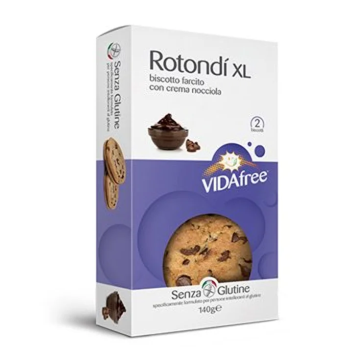 Vidafree Rotondì XL con Crema de Avellanas Galletas Sin Gluten 140g