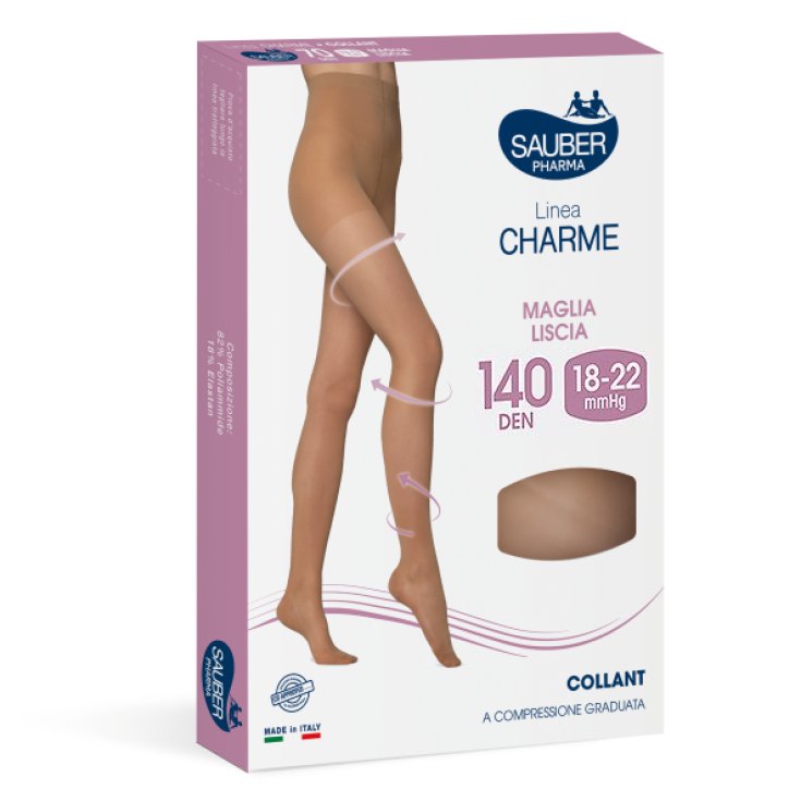 Panty Sauber Pharma Classic Line 140DEN Malla Lisa Color Beige Talla 2