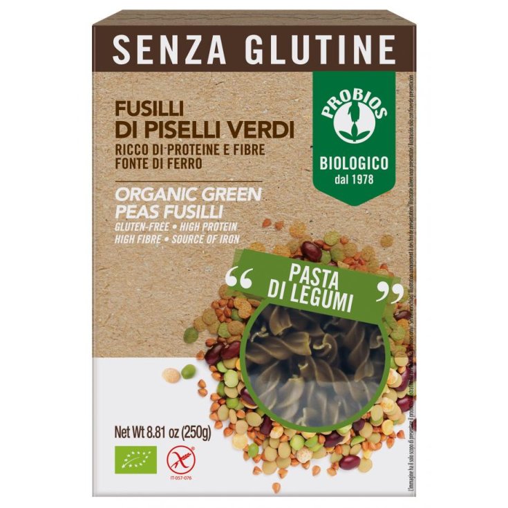 Pasta Fusilli 100% Probios Guisantes Verdes 250g