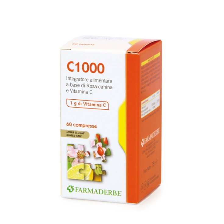 Farmaderbe Nutra C1000 Complemento Alimenticio Con Rosa Mosqueta Y Vitamina C Sin Gluten 60 Comprimidos