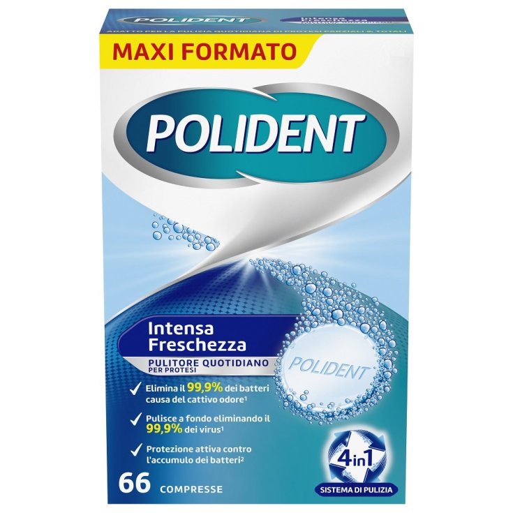 Polident Triple Frescura 66 Pastillas Limpiadoras