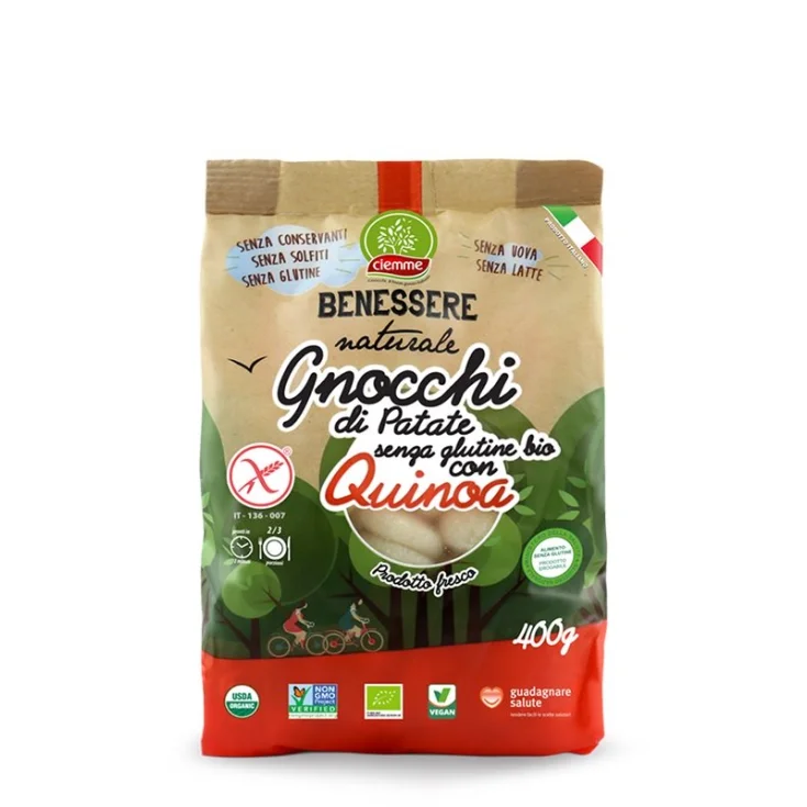 Ciemme Natural Wellness Ñoquis De Patata Con Quinoa Ecológicos Sin Gluten 400g