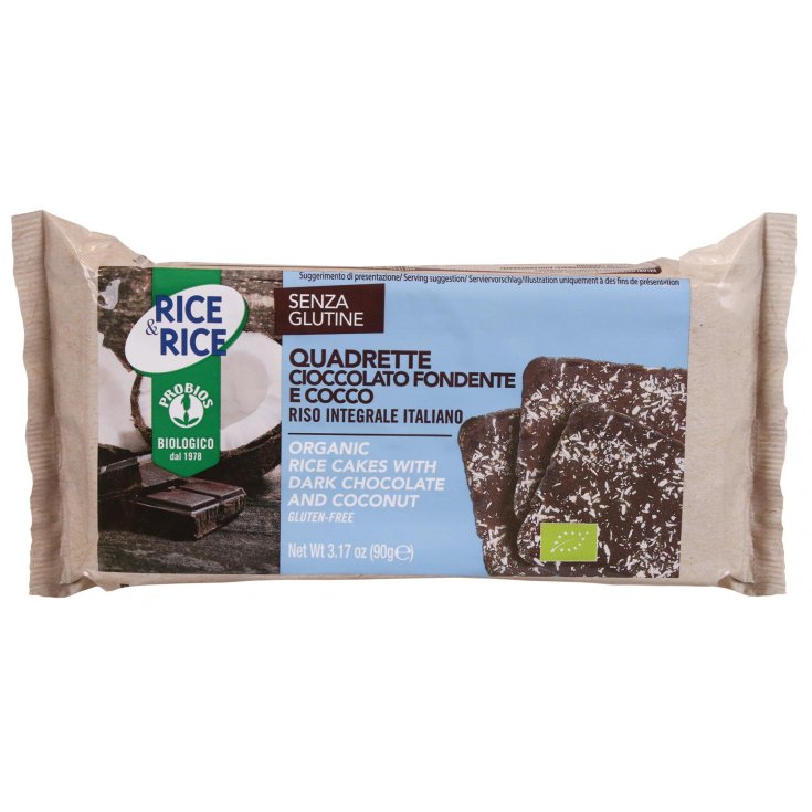 Rice & Rice Quadrette Chocolate Negro Y Coco Probios 90g