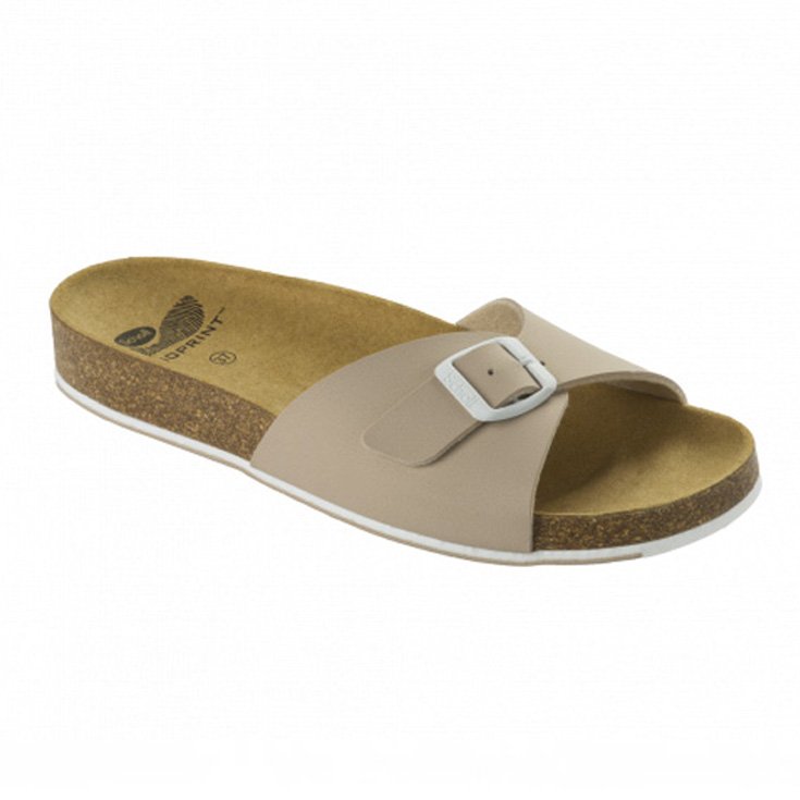 Scholl Spikey SS 4 Pantuflas Mujer Bioprint Plantilla Beige / Blanco Talla 36
