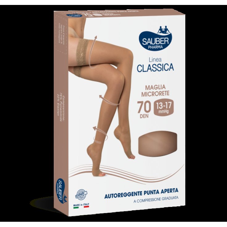 Desa Pharma 70 Den Open Toe Hold Ups Color Beige Talla 3