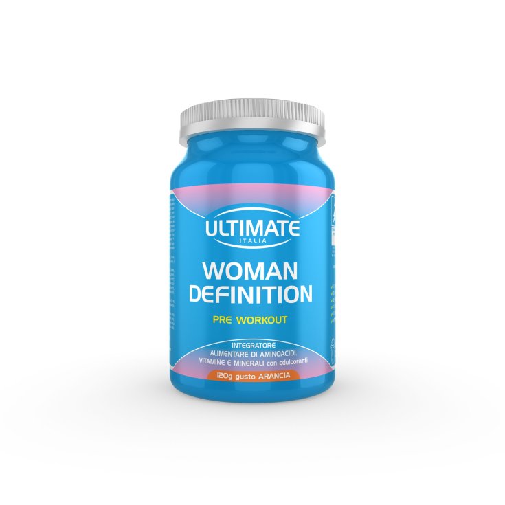 Suplemento alimenticio pre-entrenamiento Ultimate Woman Definition sabor a naranja 120g