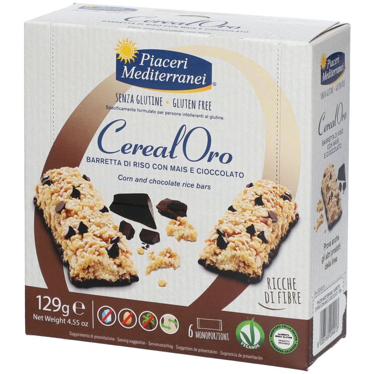 Piaceri Mediterranei Cereal Oro Arroz Maíz Y Barra De Chocolate 6 Paquetes Individuales