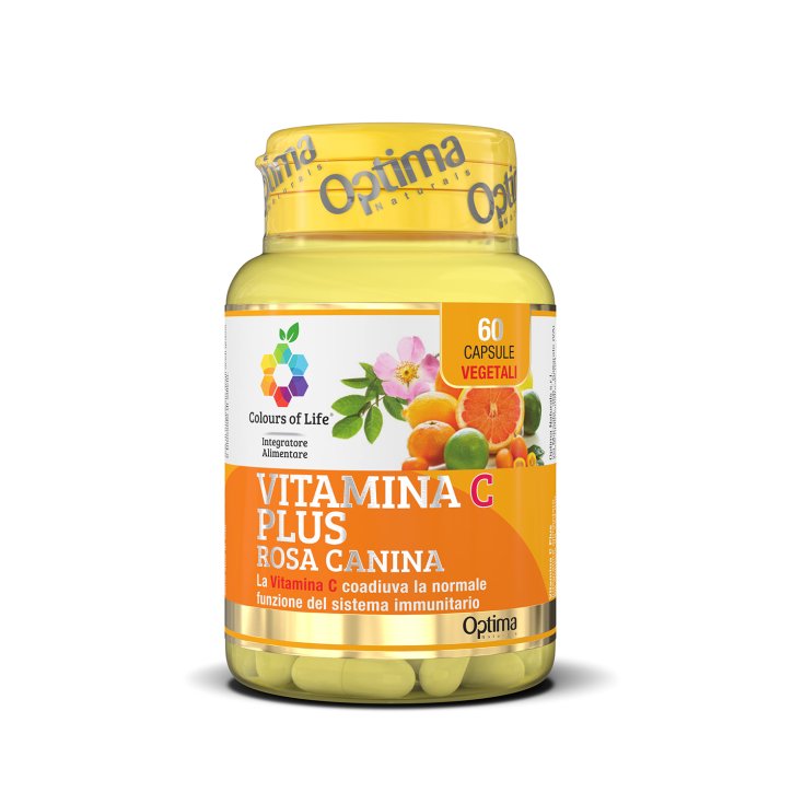 Vitamina C Plus Con Rosa Mosqueta Colors Of Life® Optima Naturals 60 Cápsulas