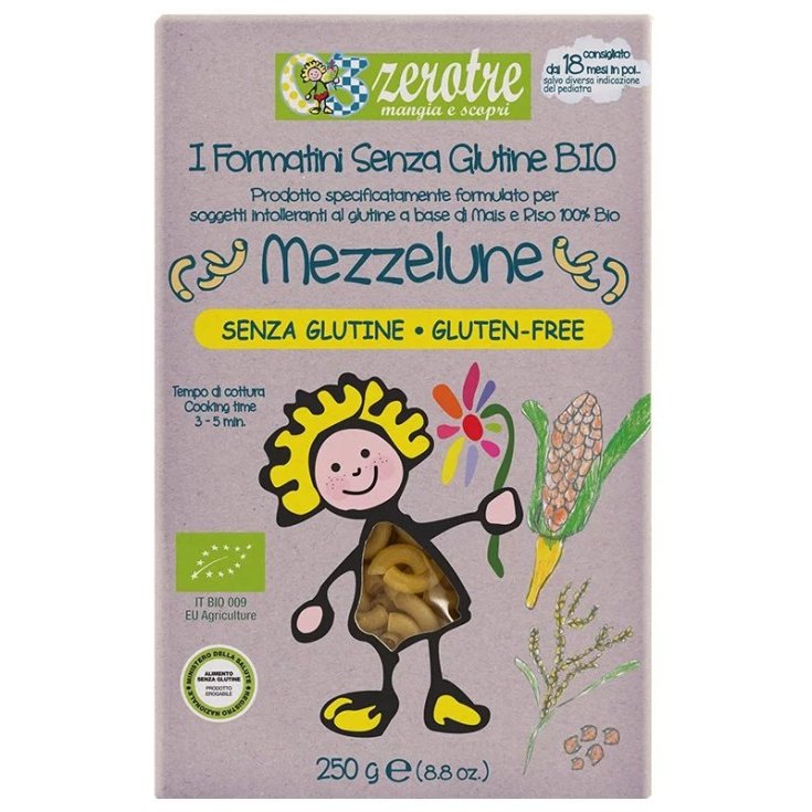 Rustichella D'Abruzzo Line Zerotre Mezzelune Maíz Y Arroz Bio 250g