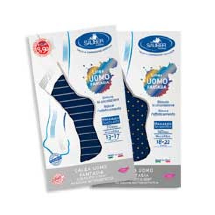 Sauber Pharma Calcetín Hombre Fantasy Yarn QSKIN 70 Den Color Azul Línea Fina Hielo Talla P (39-41)