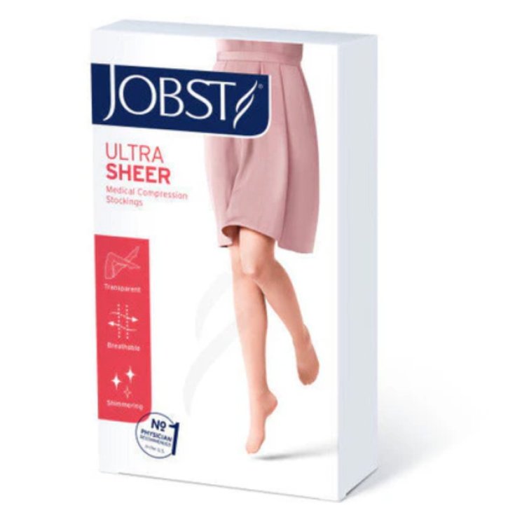 Medias de Compresión Jobst UltraSheer 20-30mmhg Abertura en los Dedos Talla M Color Natural Un Par