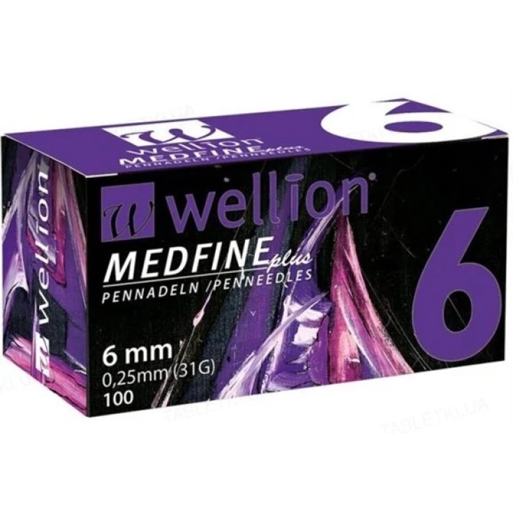 Wellion Medfine 6 Agujas Para Medir Insulina G31 100 Piezas
