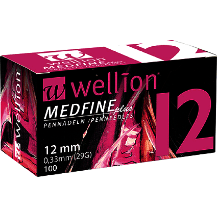 Wellion Medfine Plus 12 agujas para medir la insulina G29 100 piezas